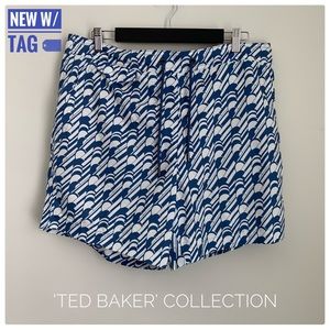 🎊(NWT) New Drop! TED BAKER LONDON Dark Blue & White Swim Trunks